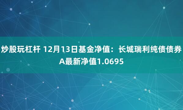 炒股玩杠杆 12月13日基金净值：长城瑞利纯债债券A最新净值1.0695