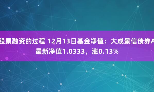 股票融资的过程 12月13日基金净值：大成景信债券A最新净值1.0333，涨0.13%