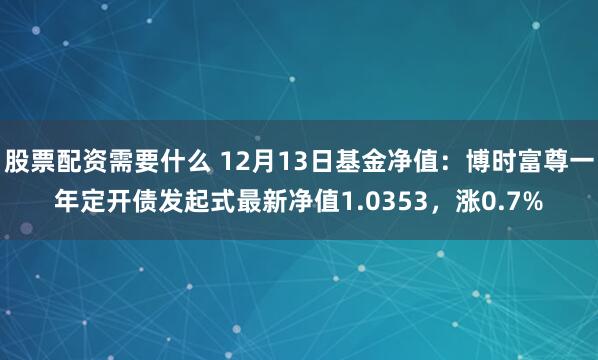 股票配资需要什么 12月13日基金净值：博时富尊一年定开债发起式最新净值1.0353，涨0.7%