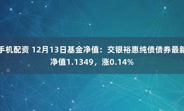 手机配资 12月13日基金净值：交银裕惠纯债债券最新净值1.1349，涨0.14%