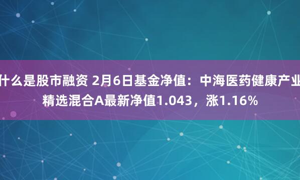 什么是股市融资 2月6日基金净值：中海医药健康产业精选混合A最新净值1.043，涨1.16%